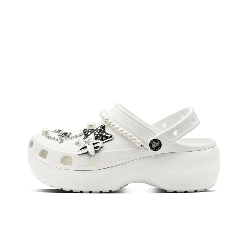 Crocs Classic Platform Clog Star Clogs Unisex White-0