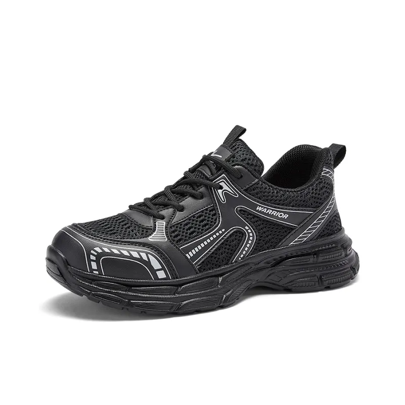 WARRIOR Chunky Sneakers Unisex Low Top Black-1