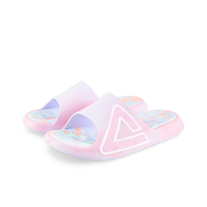 PEAK Tai Ji1.0 Slip Resistant Abrasion Resistant Cushioning Slide Slippers Unisex Pink Blue White-3