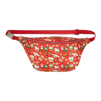 Sanrio Hello Kitty And Friends X Stoney Clover Lane Collaboration Nylon Crossbody Bag, Fanny Pack Large Size Unisex Red