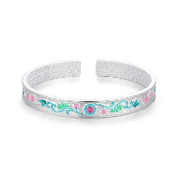 Children's Drawings S999 Fine Silver Bangles Women's