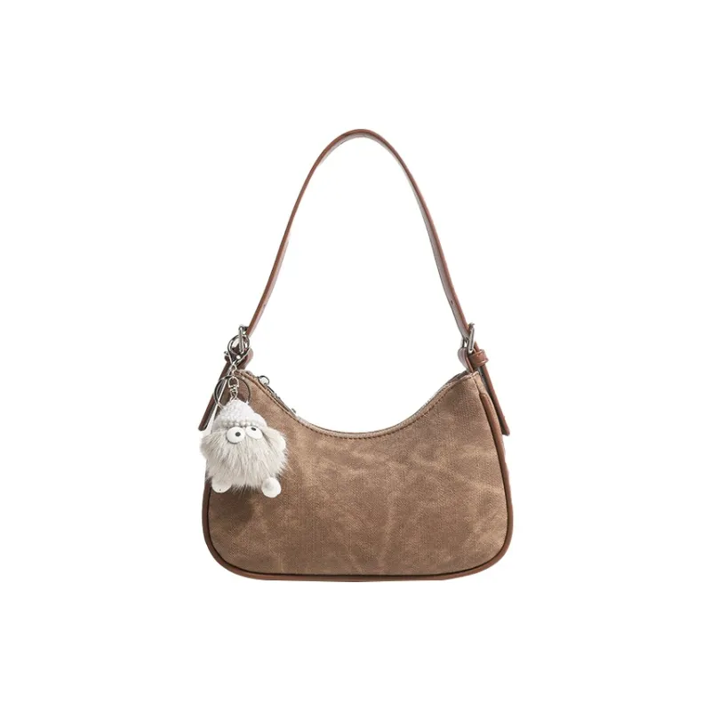 Jade En Plus PU One Shoulder Handbag, Crossbody Bag Regular Women's Ecru/Brown-8
