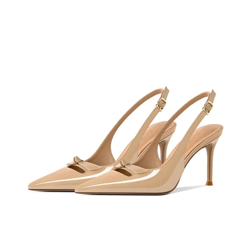 Lan Miao Slim Heel High Heels Women's Nude-2