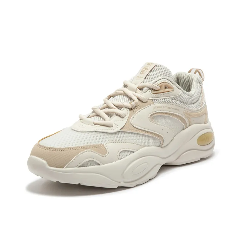 361° Abrasion Resistant Breathable Low Top Chunky Sneakers Men's White Yellow-1