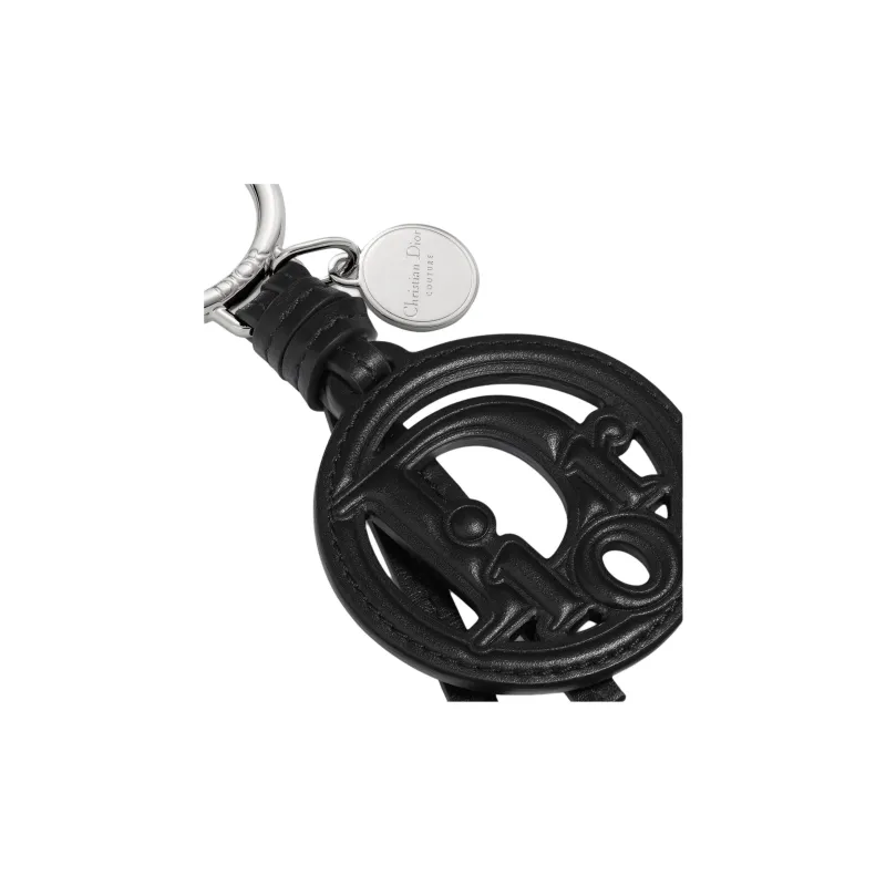 DIOR Cow Leather Keychain Bag Accessory Unisex Black-2