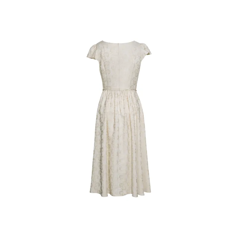 ROEYSHOUSE Short Sleeved Dress Women's Apricot-1