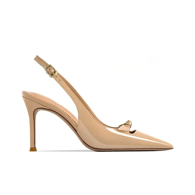 Lan Miao Slim Heel High Heels Women's Nude-3