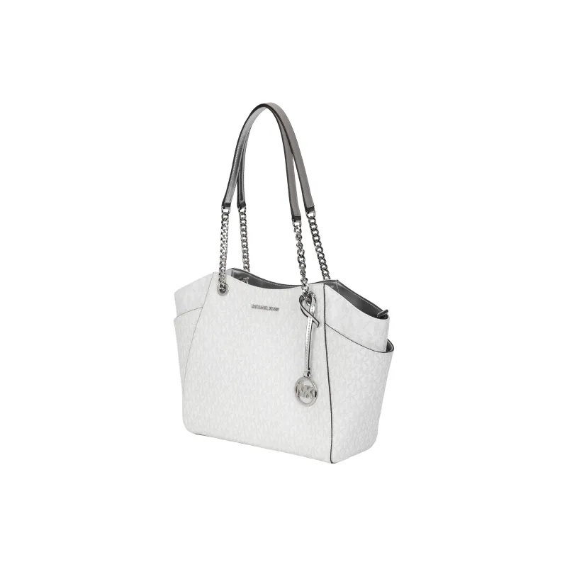 MICHAEL KORS Jet Set Coated Canvas Tote Bag, Shopping Bag, Shoulder Bag, Handbag Tubas Women's Silver-1
