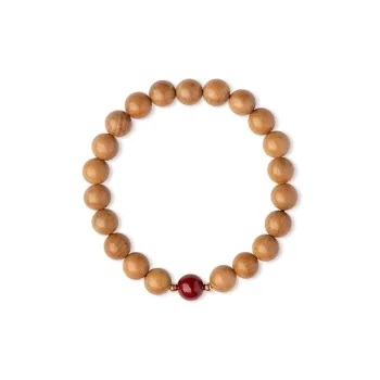 KING TAI SANG Peachwood Wooden Bead Strings Unisex