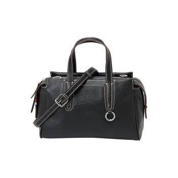 GUSKI Top Grain Cow Leather Handbag Regular Women's Black/Coffee