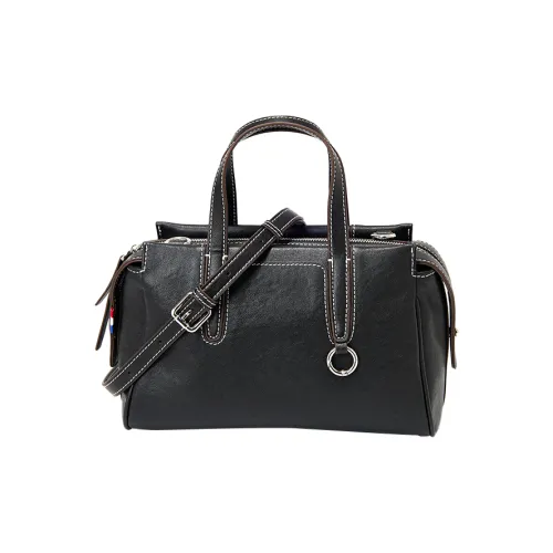 GUSKI Top Grain Cow Leather Handbag Regular Women's Black/Coffee