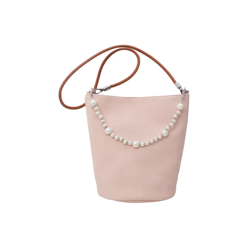Yalu PU Bucket Bag, Crossbody, One Shoulder Handbag Regular Women's Black/Pink/Ecru/Silver-8