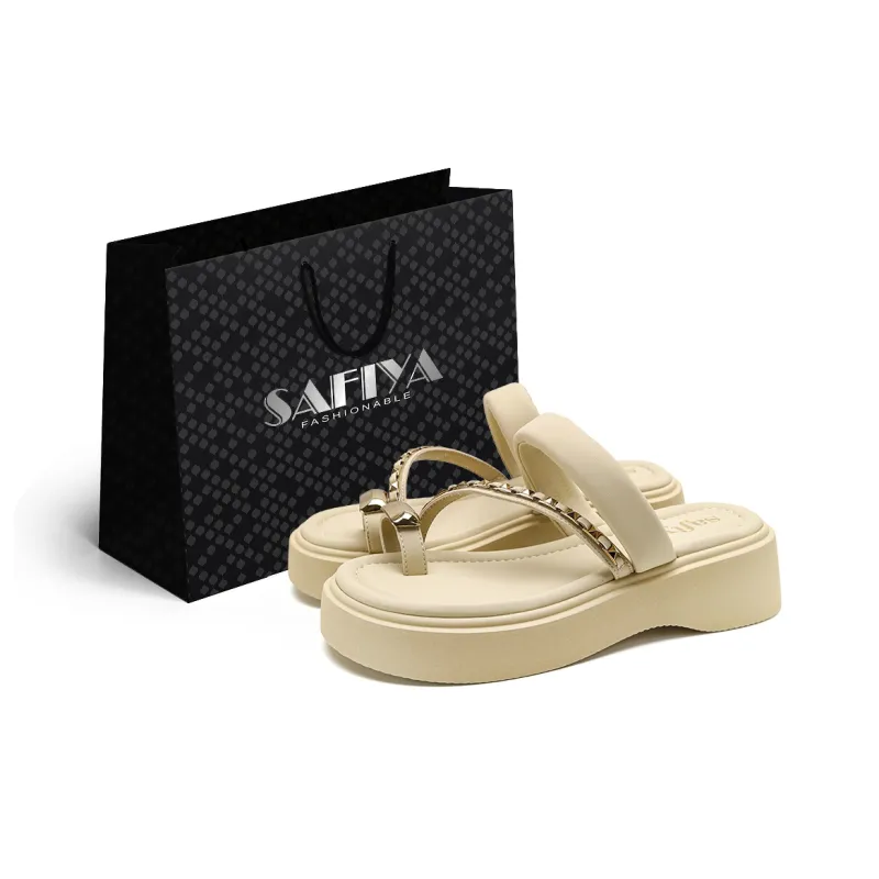 SAFIYA Slide Slippers Women's Black, Yellow, Apricot-6