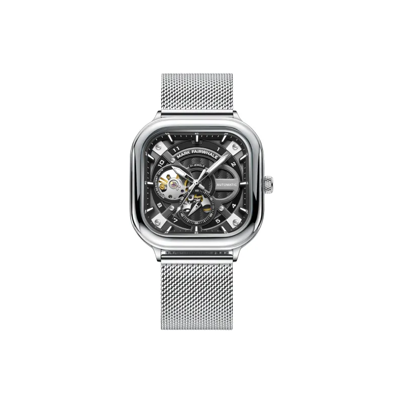 FAIRWHALE Automatic Mechanical Movement Steel Strap Watch Men's Watches White Dial-5