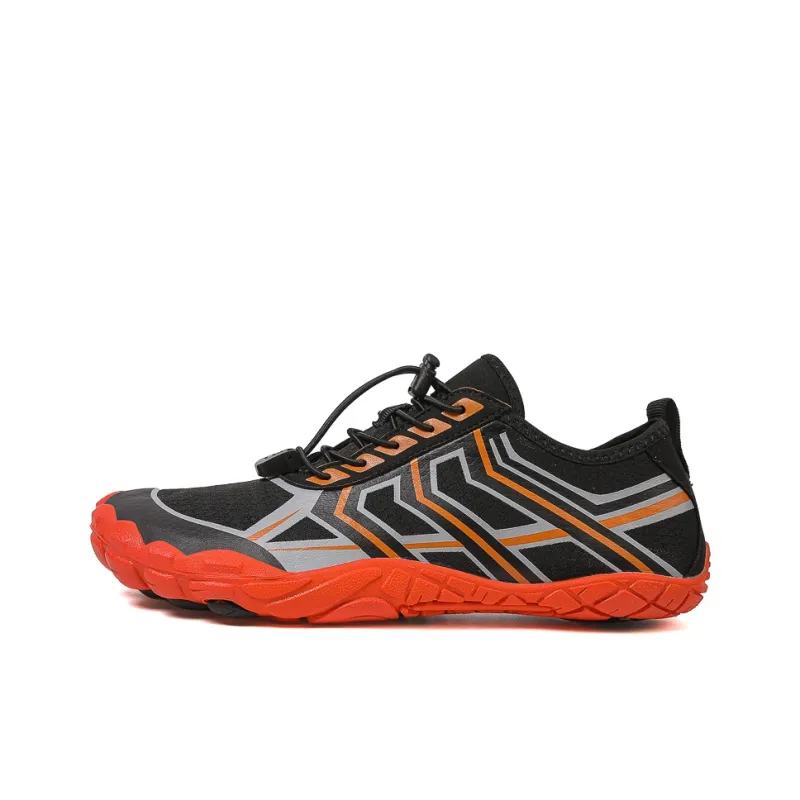 TELENT Odor Resistant Quick Dry Lightweight River Trekking Shoes Unisex Black Orange-0