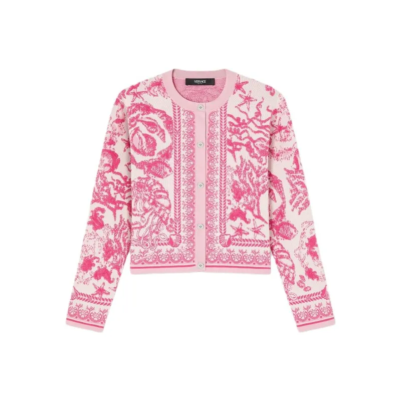 VERSACE Barocco UNDERWATER Knitwear Women's Pink-0