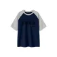 Navy Blue & White Heather Gray