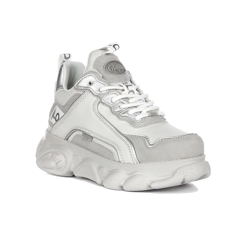 Buffalo Anti Slip Wear Resistant Mid Top Casual Shoes Women's Gray Silver-3