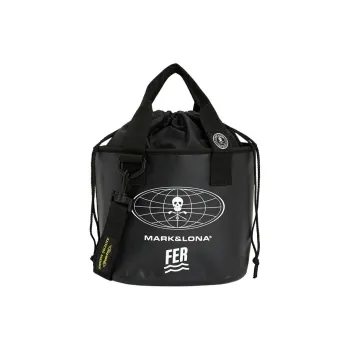 MARK & LONA Waterproof Fabric Bucket Bag, Shoulder Bag, Crossbody Bag, Handbag Unisex Black
