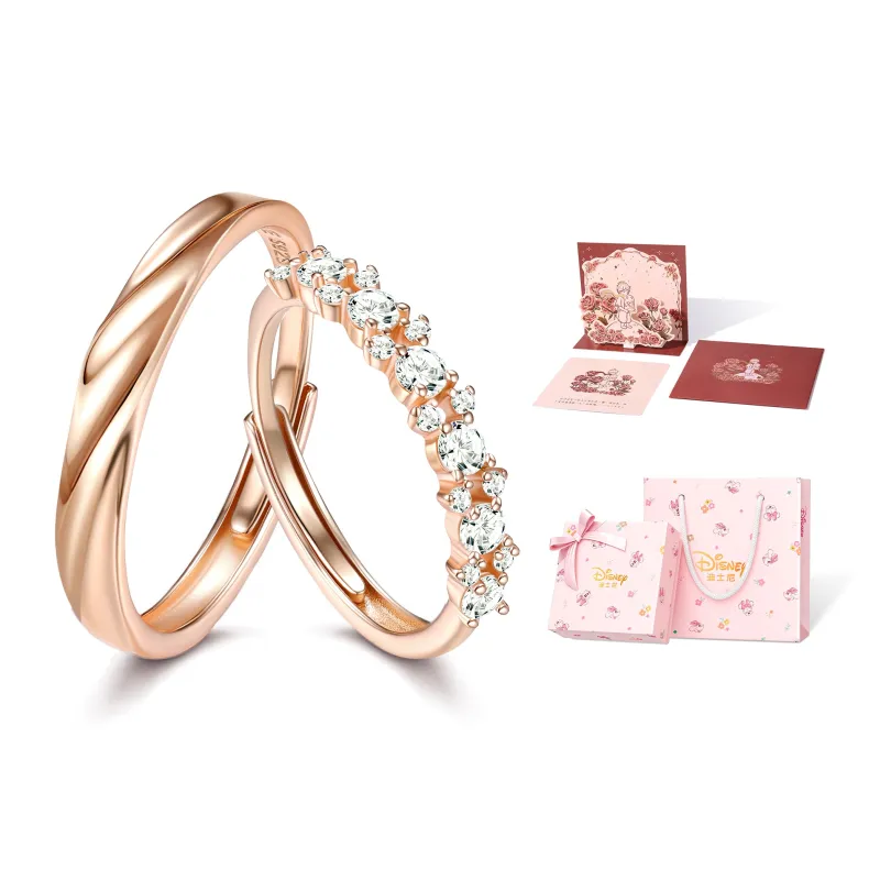 Disney Mickey Series 925 Sterling Silver Rings Unisex Rose Gold-6