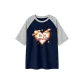 Navy Blue & White Heather Gray