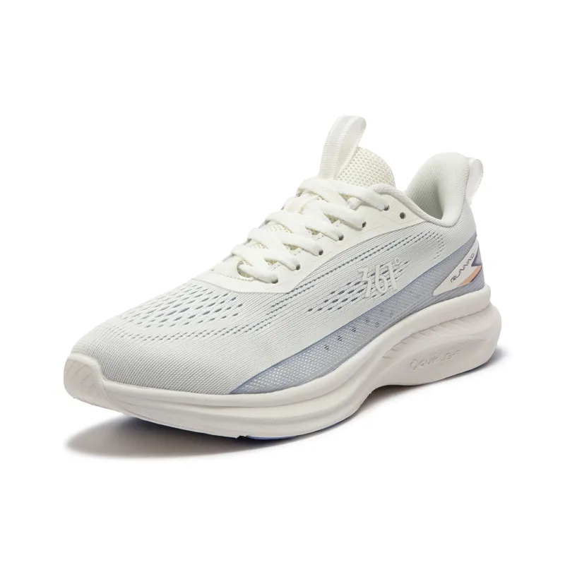 361° Cushioning Abrasion Resistant Breathable Low Top Running Shoes Women's White Gray-1