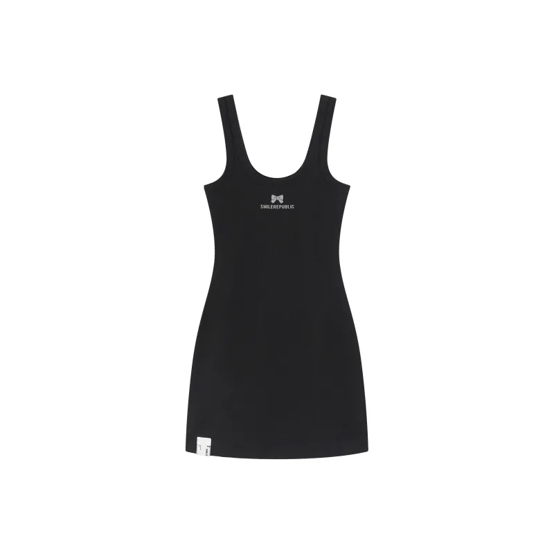 SMILEREPUBLIC Tank Dress Unisex Black-0