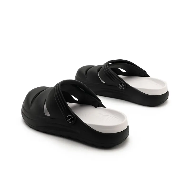 DOUBLE STAR 88 Abrasion Resistant Slip Resistant Quiet Closed Toe Slippers Men's Black White-2