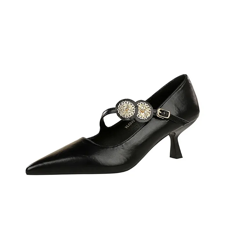 BIGTREE High Heels Women's Brown/Burgundy/Black-6