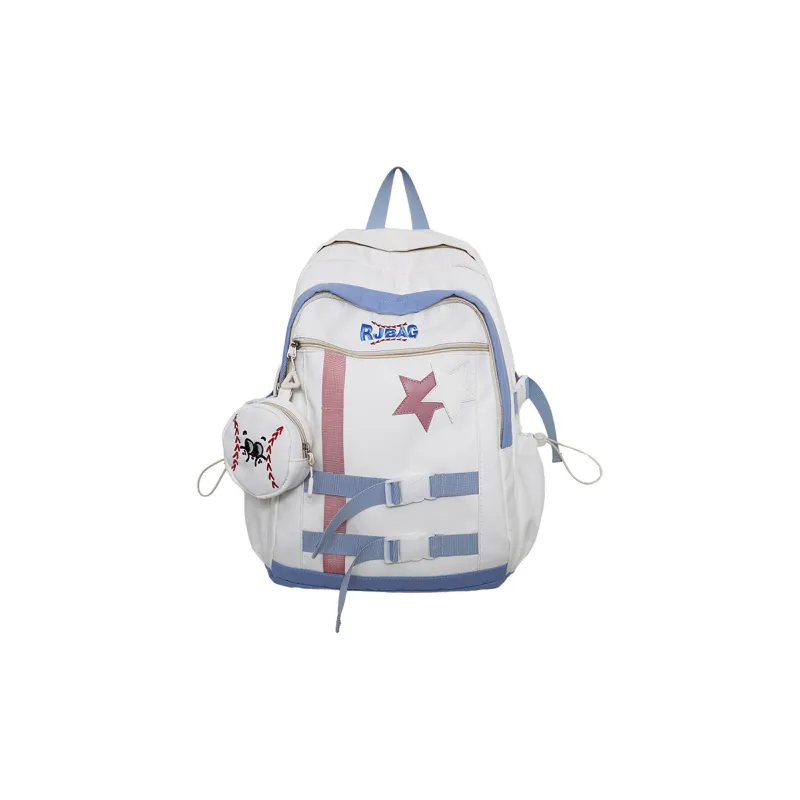 WICKBUEN Nylon Backpack Regular Unisex Ecru/Pink/Violet/Yellow-0