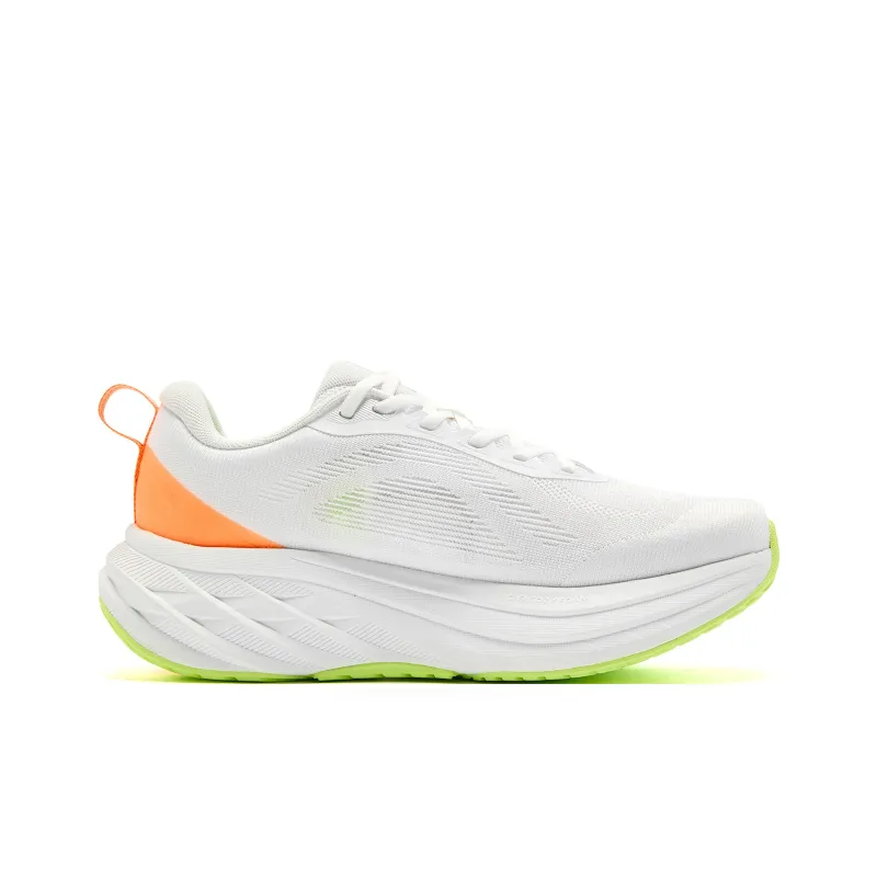 QIAODAN Cushioning, Slip Resistant, And Abrasion Resistant Low Top Casual Running Shoes Women's White Orange-1