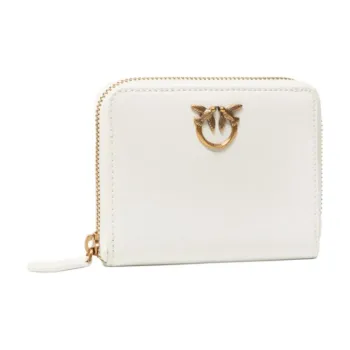 PINKO Cow Leather Short Wallets Women's White