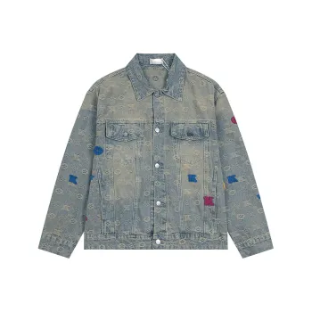 HKRXEC Denim Jackets Men Yellow Mud