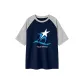 Navy Blue & White Heather Gray