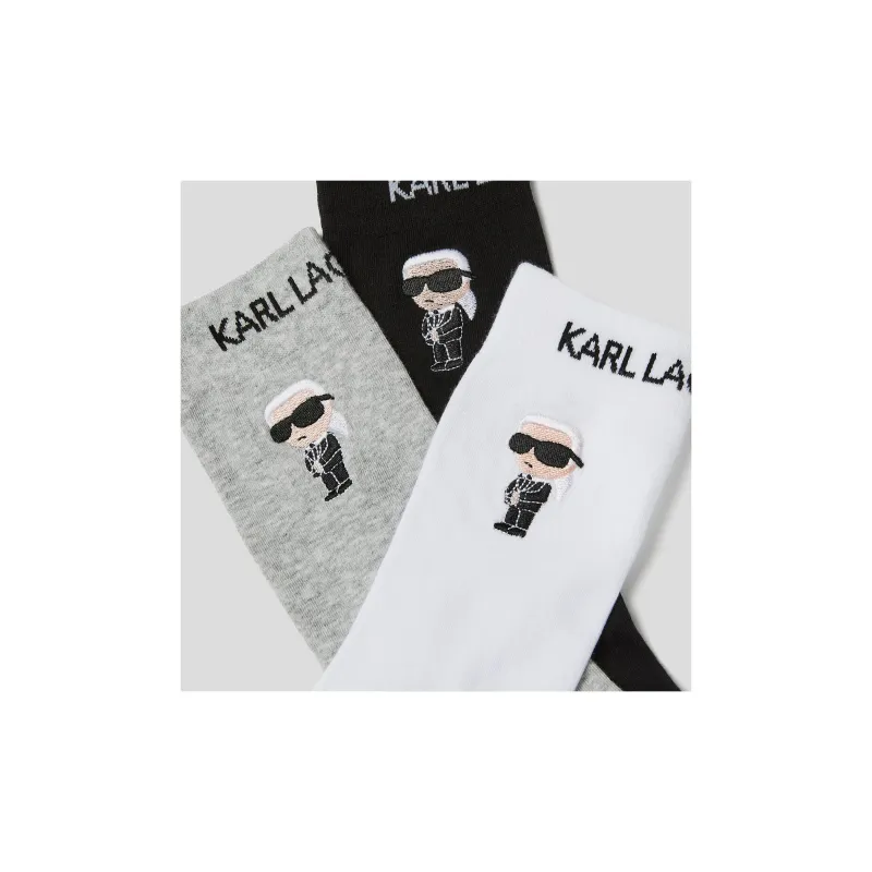 KARL LAGERFELD / Karl Lagerfeld Jeans Ikon Intarsia knit Socks Pack Of Three-3