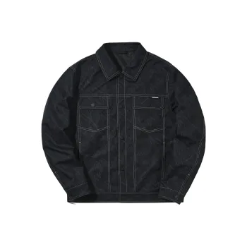 HLA Jackets Men Denim Blue Pattern 65