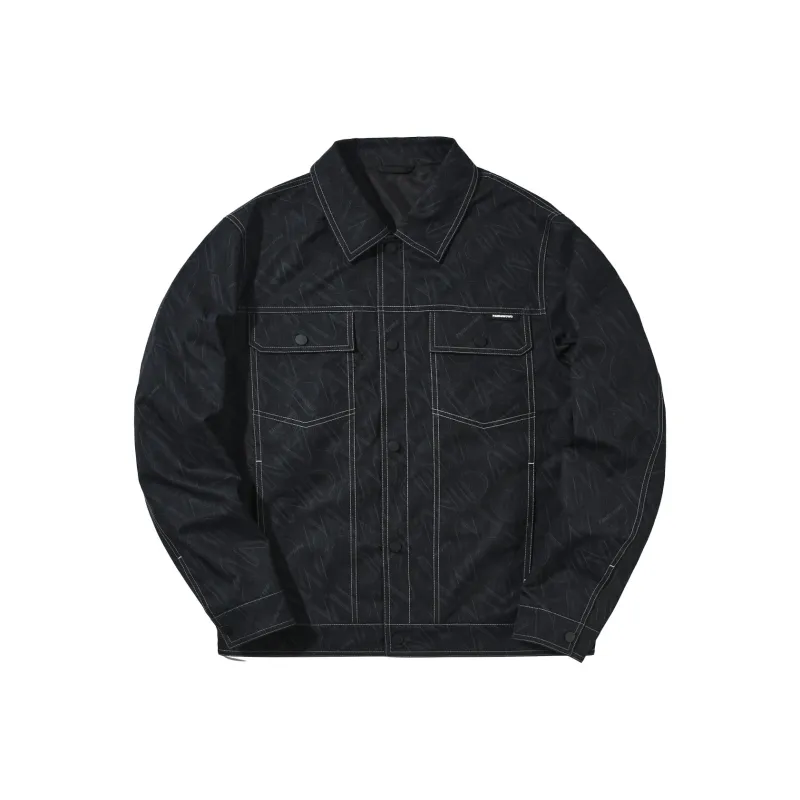 HLA Jackets Men Denim Blue Pattern 65-0