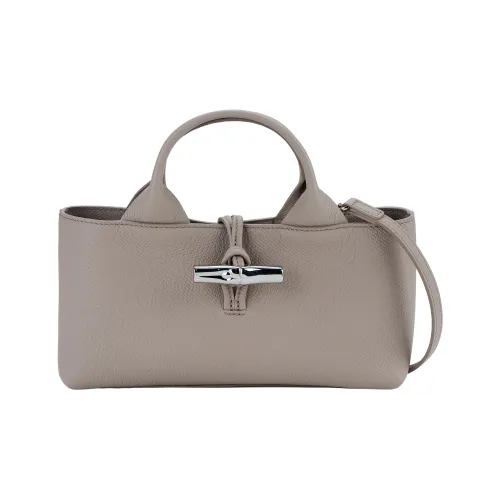 LONGCHAMP Le Roseau Cow Leather Shoulder Bag Crossbody Bag Handbag Small Size Women's Mud Brown