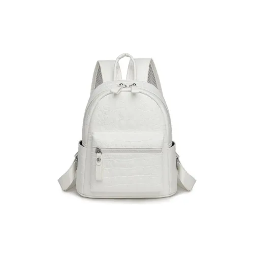 RIVMIND PU Backpack Women's White/Black