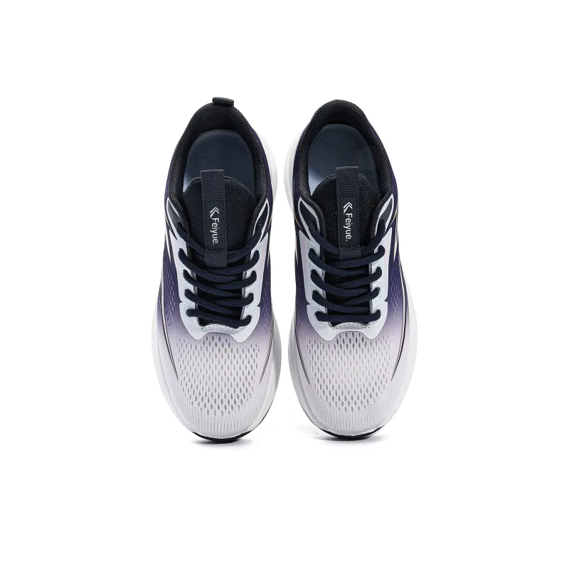 Feiyue Shock Absorbers Slip Resistant Breathable Low Top Casual Running Shoes Women's White Blue Pink-3