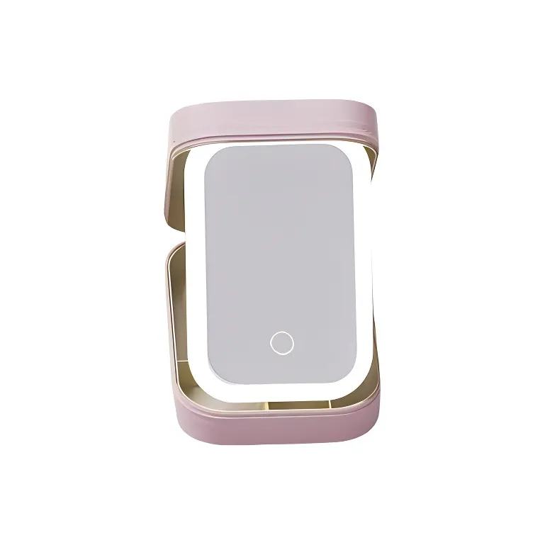 Love Of Wormwood Portable Mirror Storage Box With Light, Integrated Make up Tools Foldable And Portable-6
