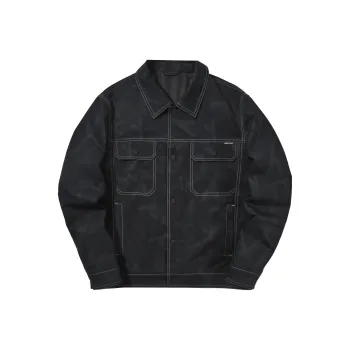 HLA Jackets Men Denim Blue Pattern 82