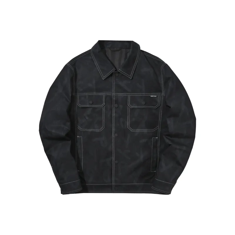 HLA Jackets Men Denim Blue Pattern 82-0
