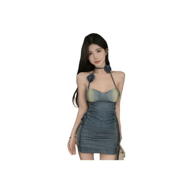 FLIM Sleeveless Dresses Women's Blue-0