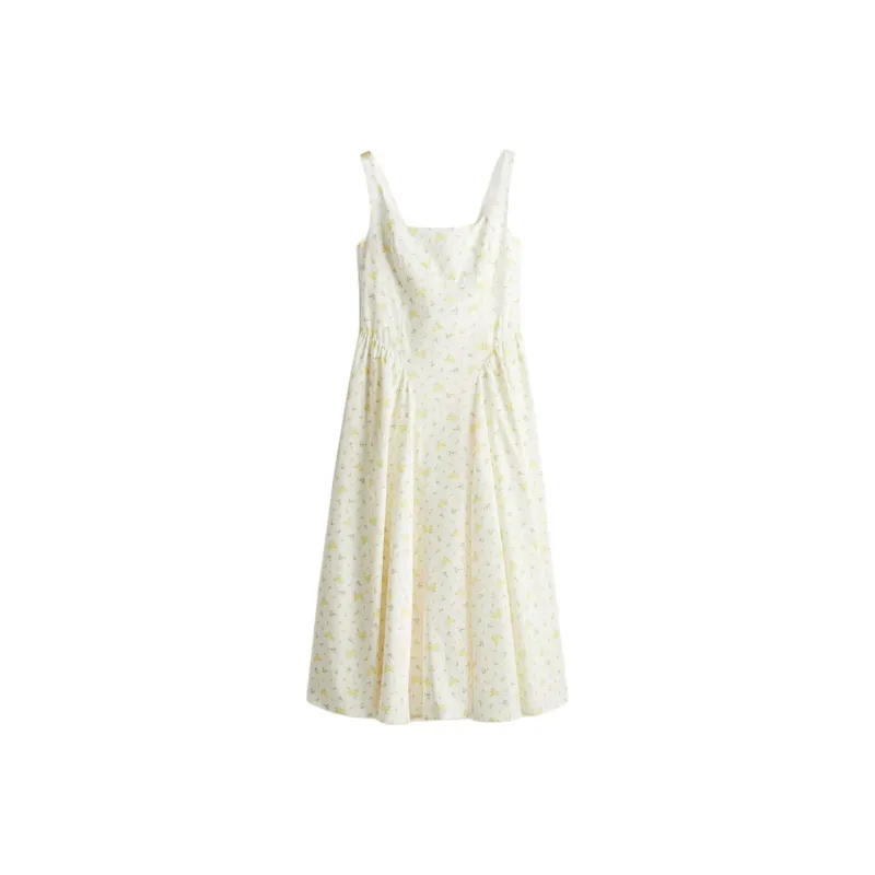 H&M Sleeveless Dresses Women's White/Yellow-0