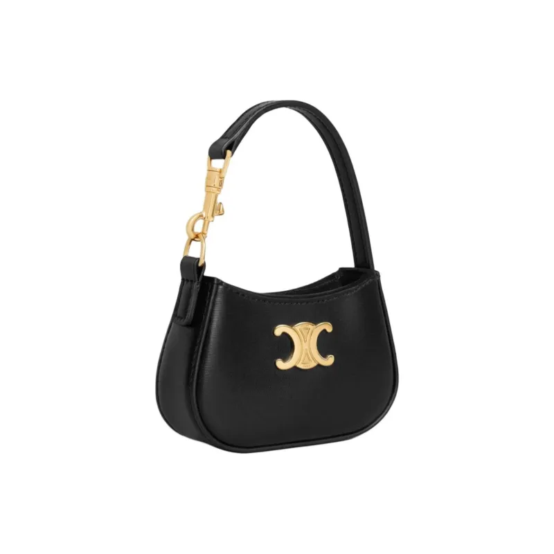 CELINE Top Grain Cow Leather Clutch Mini Women's Black-1