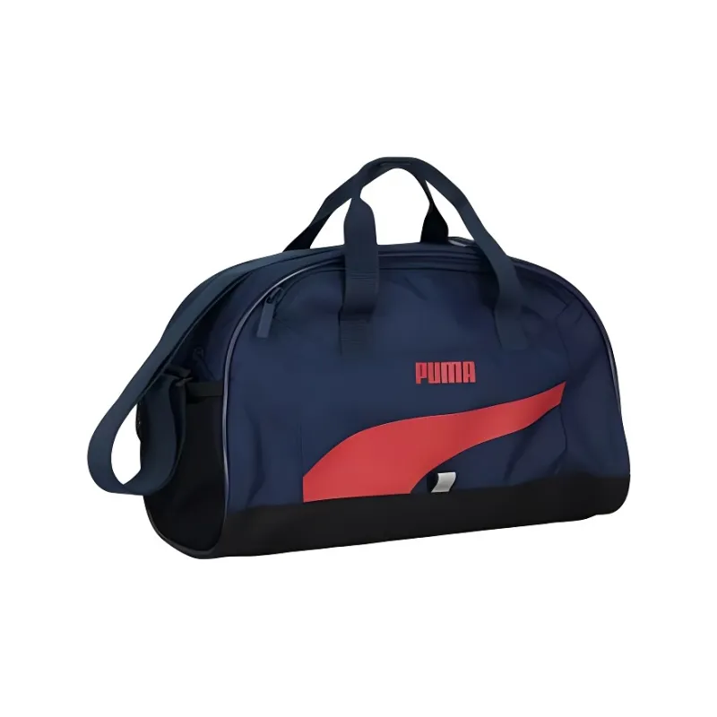PUMA Polyester One Shoulder Crossbody Portable Gym Bag Medium Size Unisex Marine Blue & Red-1