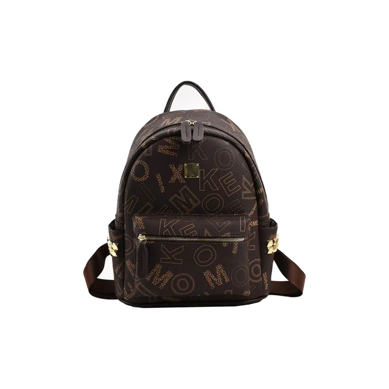Yalu PU Backpack Women's White/Coffee-5