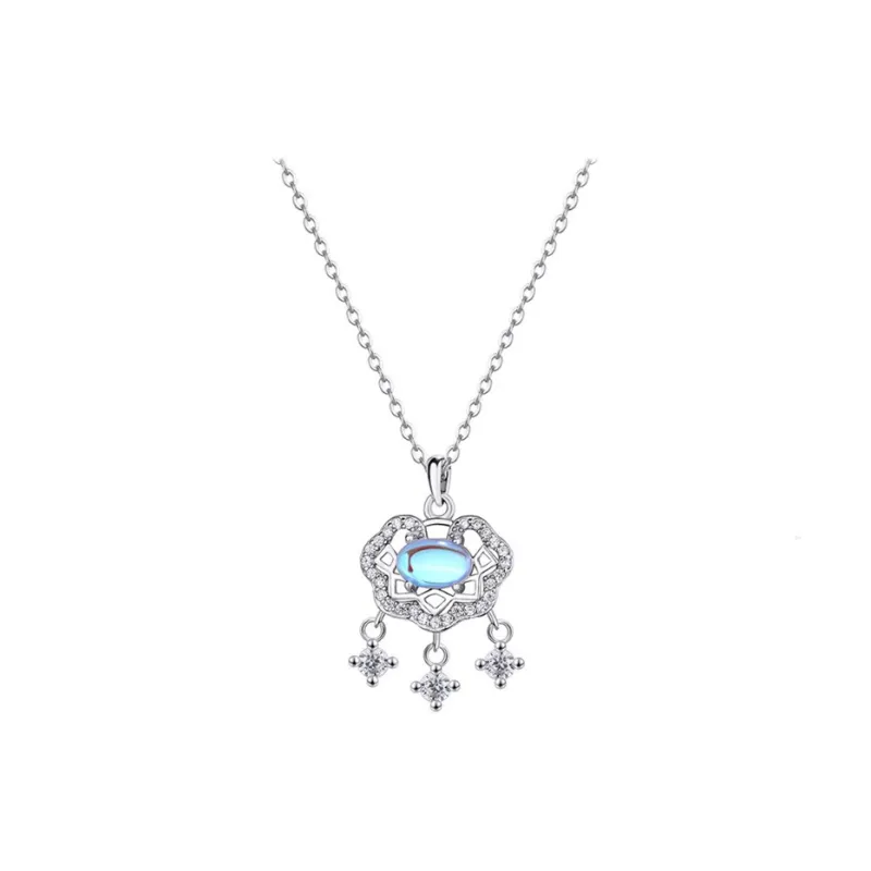 TAOHUAZHAOZHAO S 999 Fine Silver Necklaces Women's-0