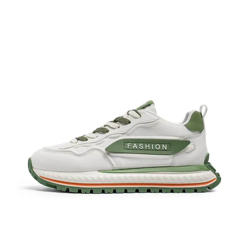 BINGO DUCK Slip Resistant, Breathable, Height Increasing Low Top Chunky Sneakers Men's-0